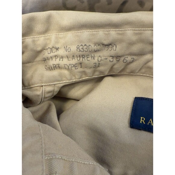 Polo Ralph Lauren khaki brown Hawaii 5 Naval Air Base Military shirt M 1953 RL67 - Picture 5 of 6
